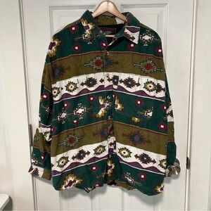 Vintage CNI Outdoors 2XL Aztec Pattern Shirt Jacket